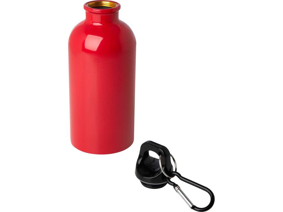 Bouteille d'eau Oregon de 400 ml simple paroi en acier recyclé certifié RCS avec mousqueton 12