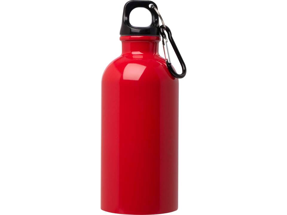 Bouteille d'eau Oregon de 400 ml simple paroi en acier recyclé certifié RCS avec mousqueton 11