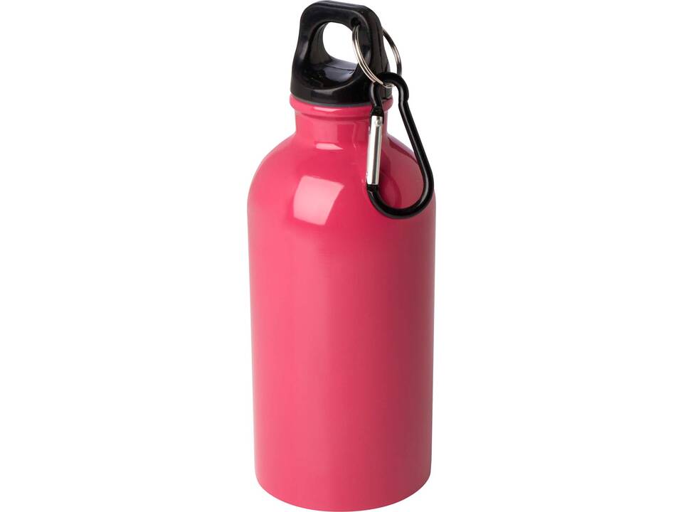 Bouteille d'eau Oregon de 400 ml simple paroi en acier recyclé certifié RCS avec mousqueton 21