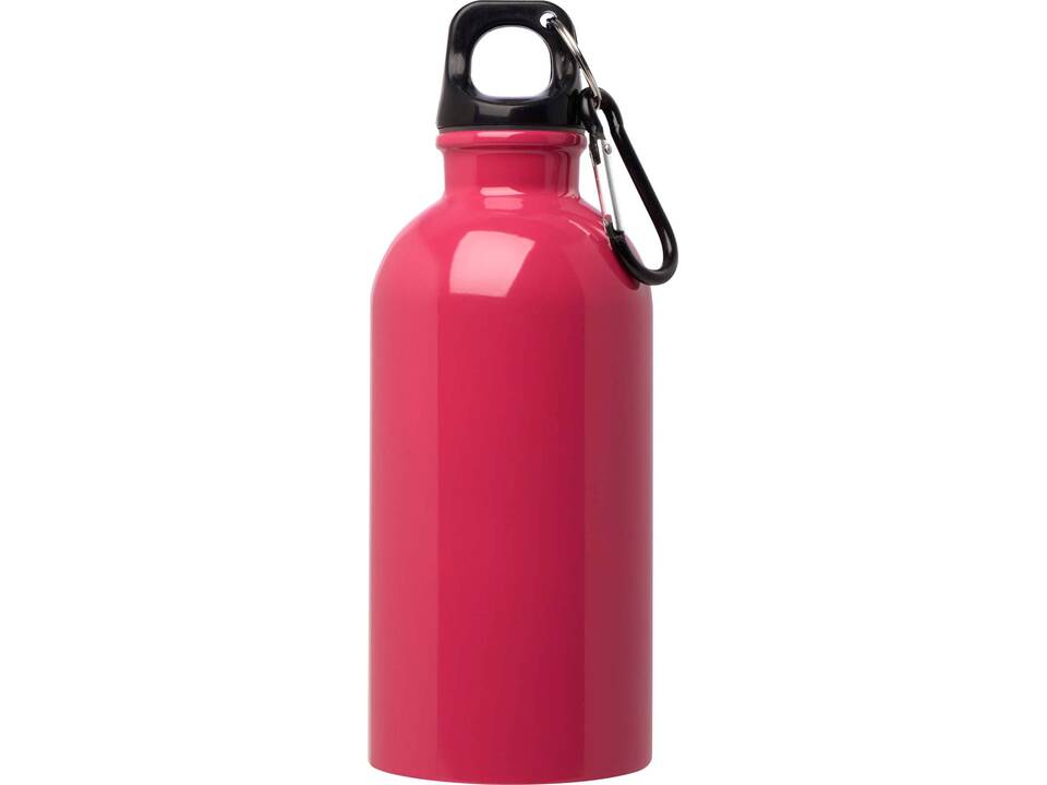 Bouteille d'eau Oregon de 400 ml simple paroi en acier recyclé certifié RCS avec mousqueton 23