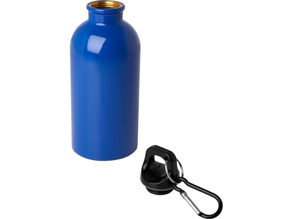 Bouteille d'eau Oregon de 400 ml simple paroi en acier recyclé certifié RCS avec mousqueton 32