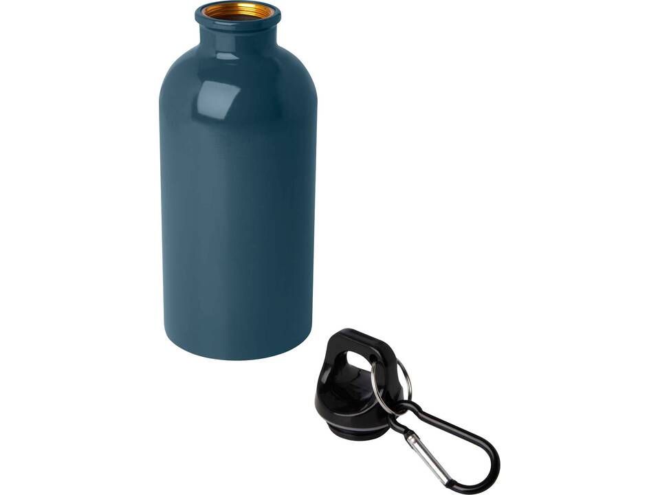Bouteille d'eau Oregon de 400 ml simple paroi en acier recyclé certifié RCS avec mousqueton 36