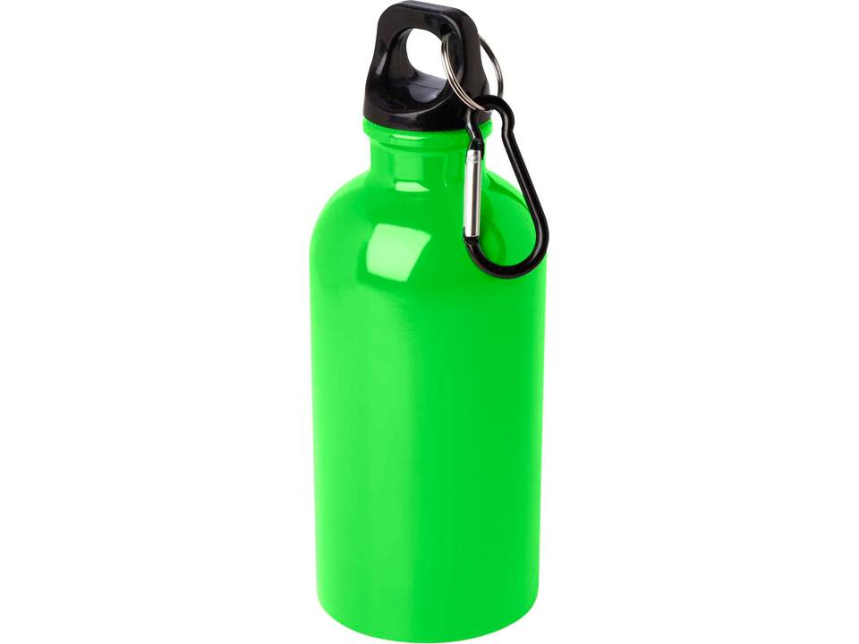 Bouteille d'eau Oregon de 400 ml simple paroi en acier recyclé certifié RCS avec mousqueton 37