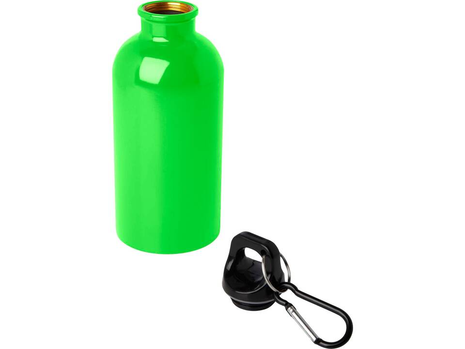 Bouteille d'eau Oregon de 400 ml simple paroi en acier recyclé certifié RCS avec mousqueton 39