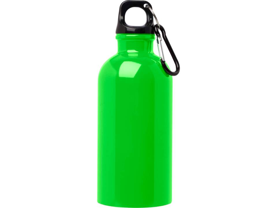 Bouteille d'eau Oregon de 400 ml simple paroi en acier recyclé certifié RCS avec mousqueton 38