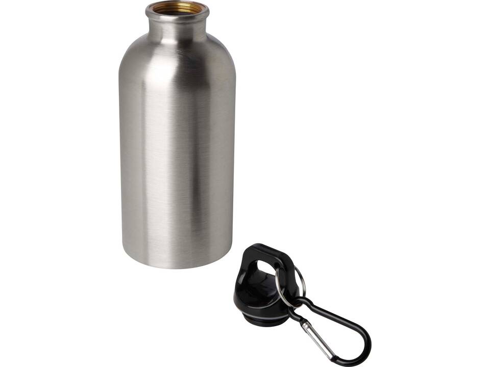 Bouteille d'eau Oregon de 400 ml simple paroi en acier recyclé certifié RCS avec mousqueton 43