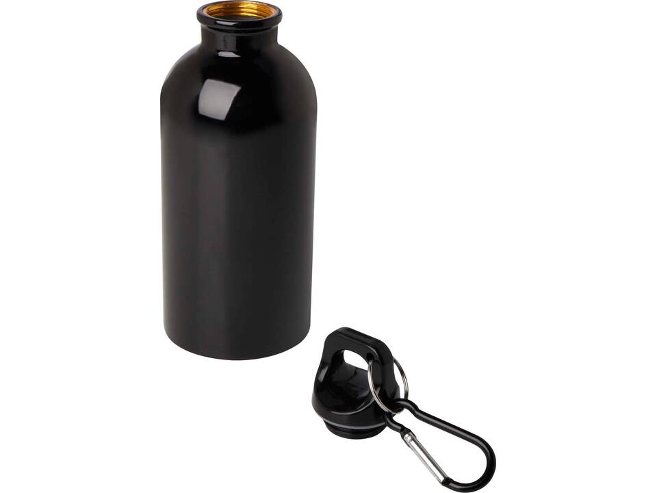 Bouteille d'eau Oregon de 400 ml simple paroi en acier recyclé certifié RCS avec mousqueton 47