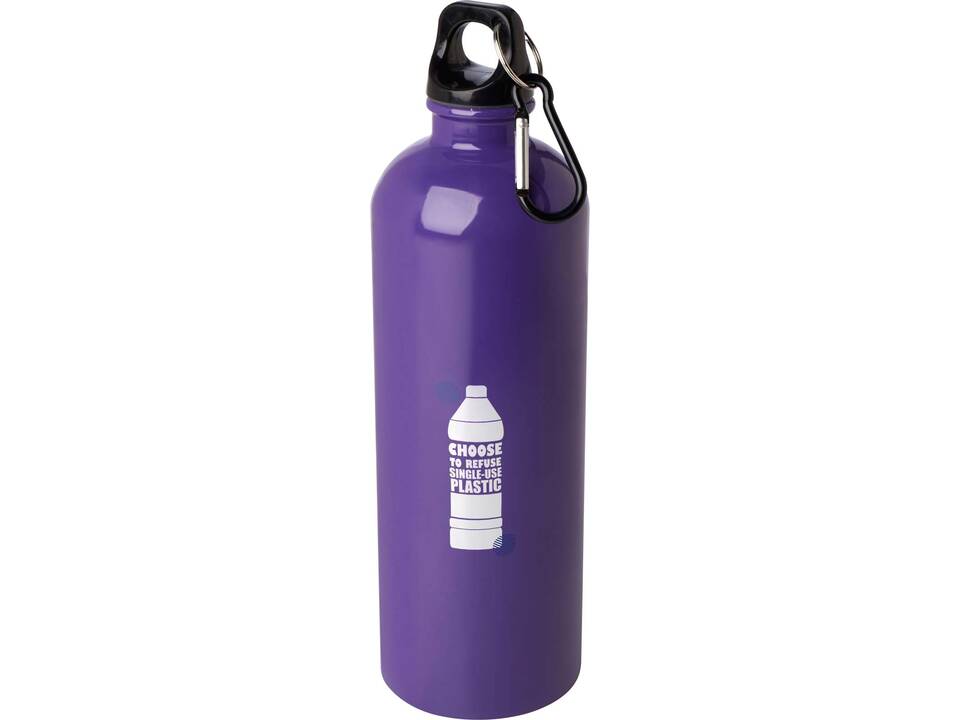 Bouteille d'eau Oregon de 750 ml simple paroi en acier recyclé certifié RCS avec mousqueton 18