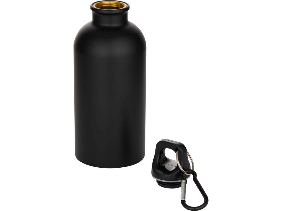 Bouteille d’eau Oregon de 400 ml à simple paroi, en acier inoxydable recyclé certifié RCS avec mousqueton 15