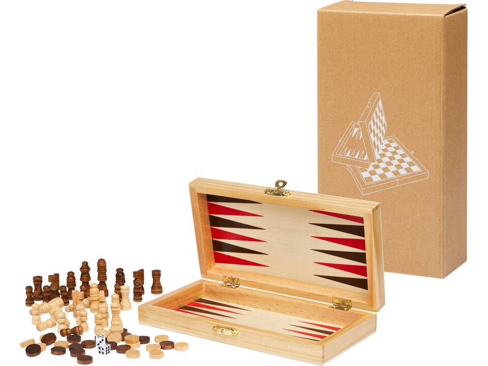 Jeu de plateau Mugo 3-en-1 en bois 3
