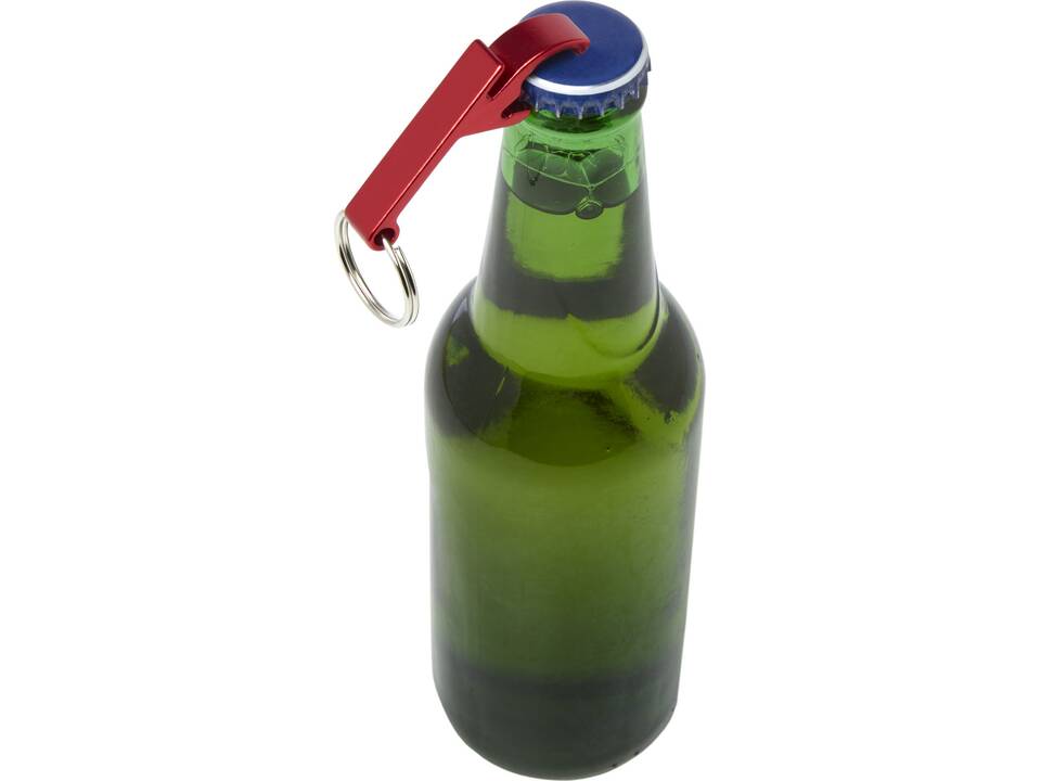 Ouvre-bouteille et canette Tao en aluminium recyclé certifié RCS avec porte-clés 4