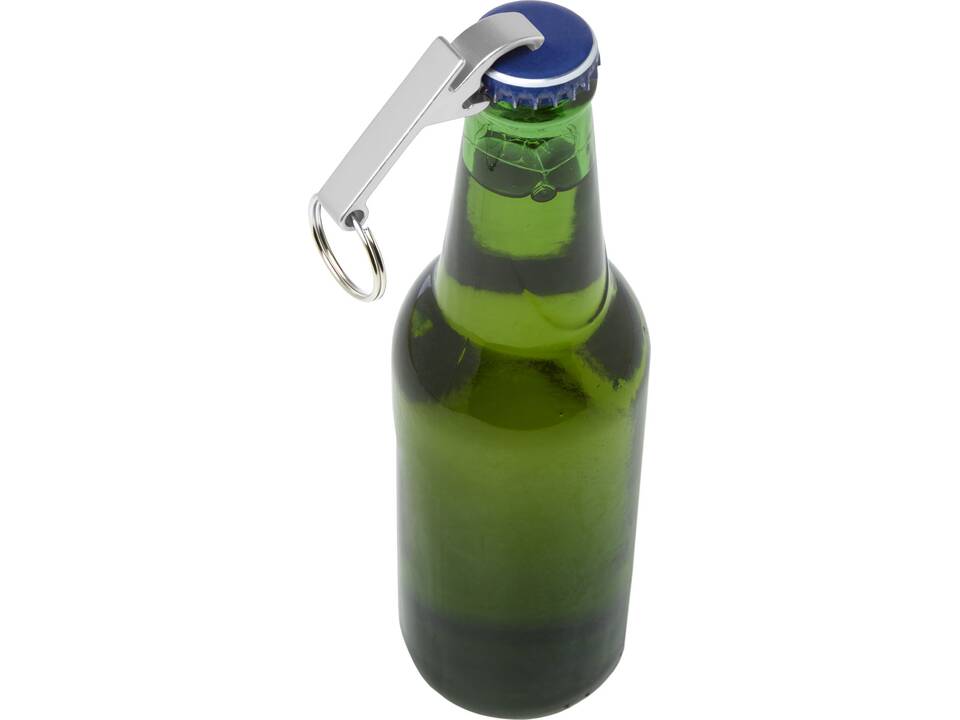 Ouvre-bouteille et canette Tao en aluminium recyclé certifié RCS avec porte-clés 17