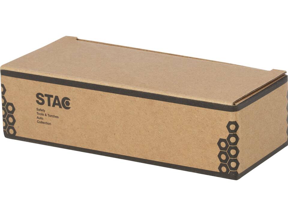 Lampe de poche dynamo solaire Helios en plastique recyclé avec mousqueton 1