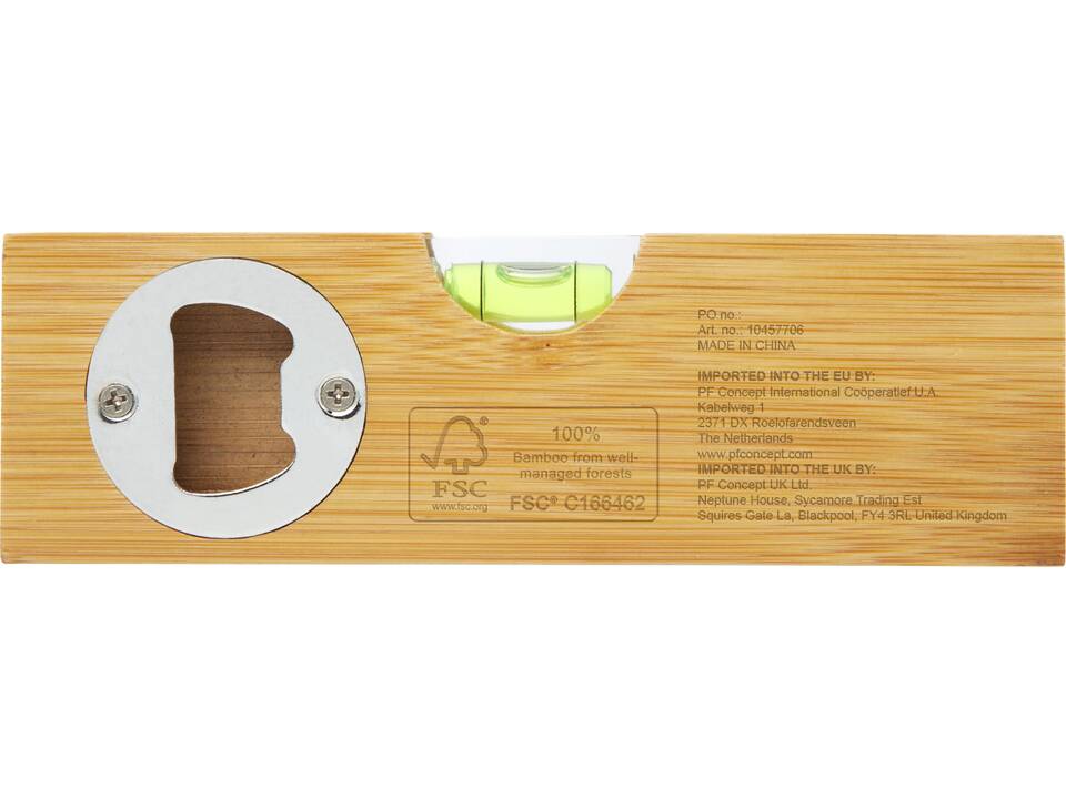 Niveau à bulle Flush en bambou avec ouvre-bouteille 4