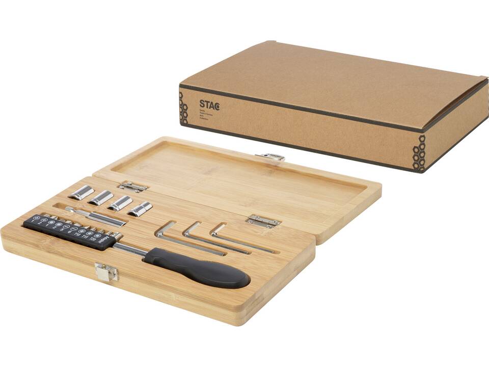 Ensemble d'outils Rivet 19 pièces en bambou/plastique recyclé 5