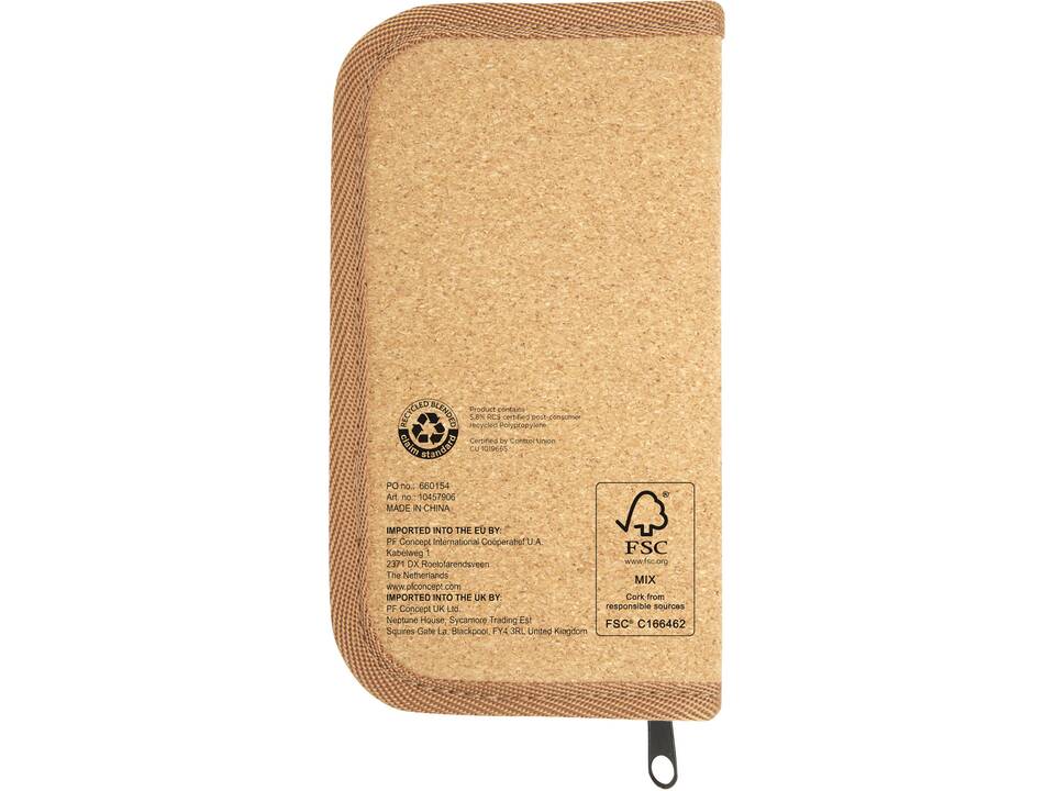 Ensemble d'outils Spike 24 pièces en plastique recyclé certifié RCS avec pochette en liège 3