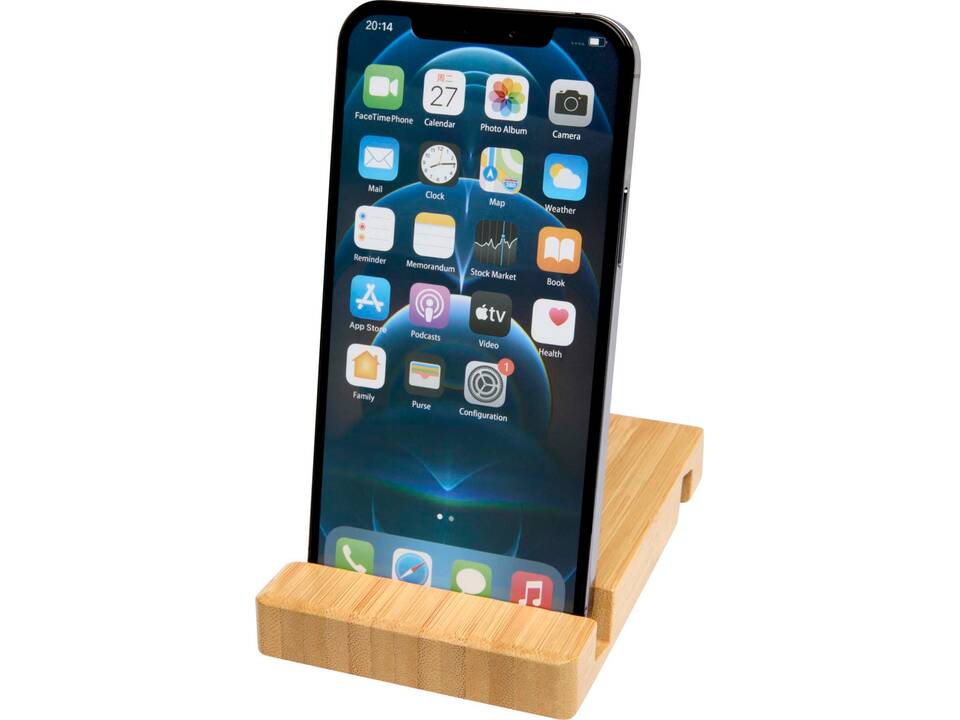 Support téléphone en bambou Bubup à 2 angles pour tablettes et téléphone 5