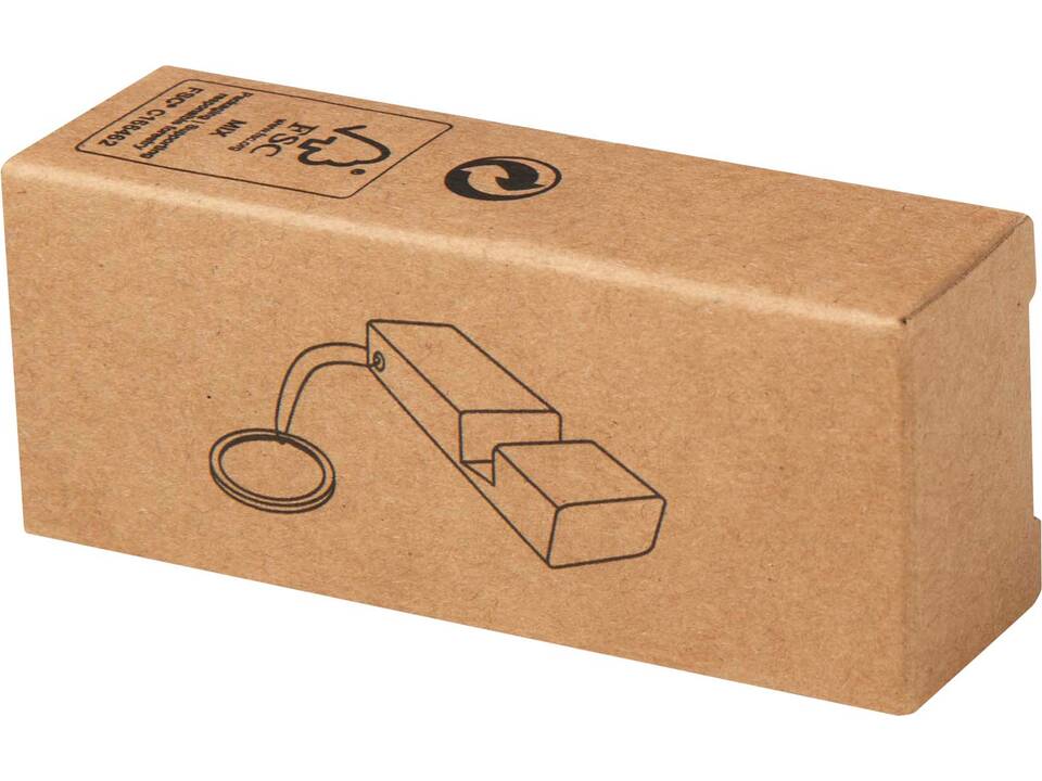 Support de téléphone en bambou Bosona avec porte-clés 2