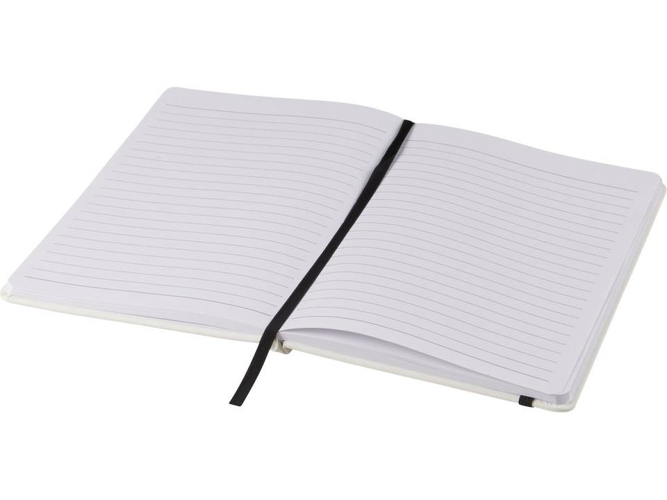 Carnet de notes blanc A5 Spectrum avec élastique de couleur 9