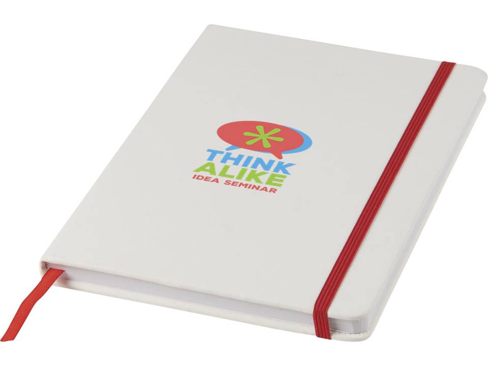 Carnet de notes blanc A5 Spectrum avec élastique de couleur 12