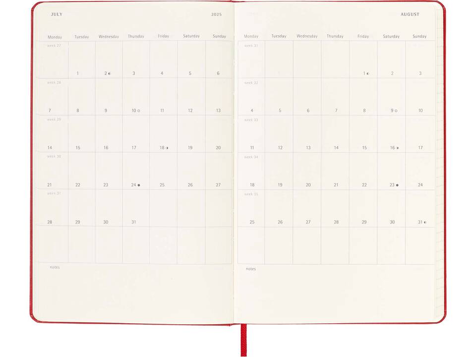 Agenda hebdomadaire 12M à couverture rigide 15