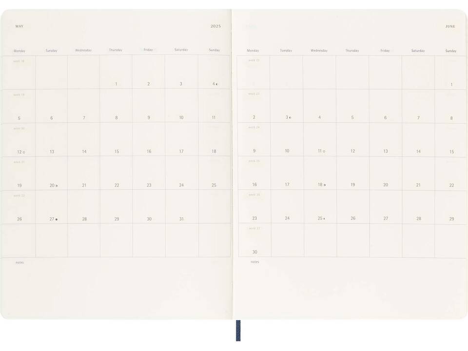 Agenda hebdomadaire 12M à couverture souple 8