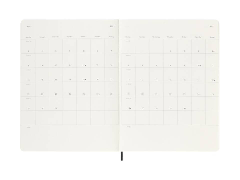 Agenda hebdomadaire 12M à couverture souple 15