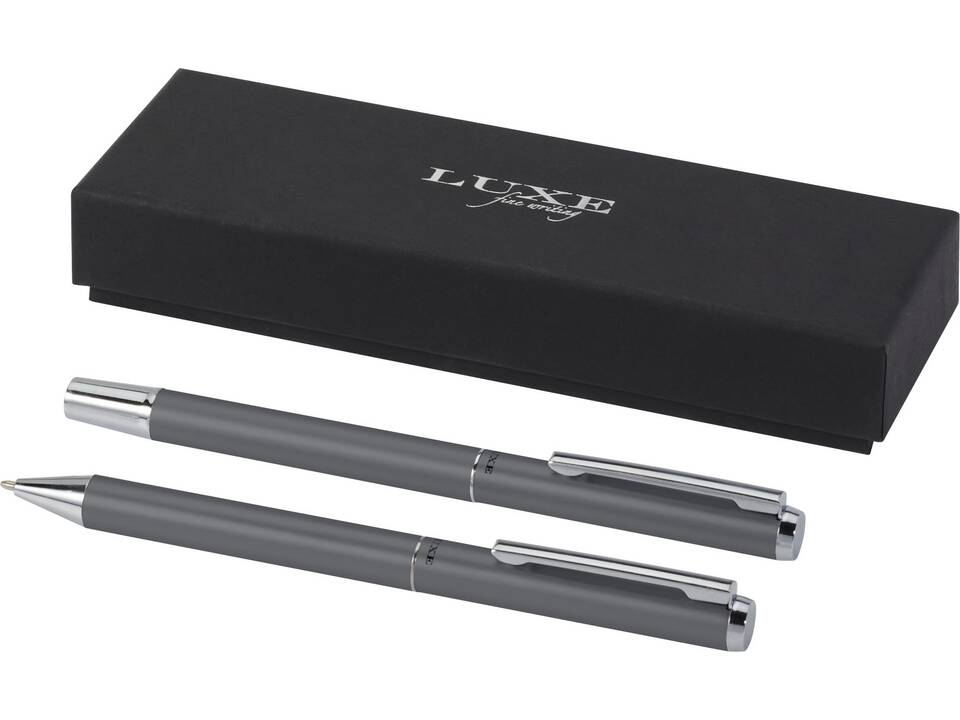 Ensemble-cadeau stylo bille et stylo roller Lucetto en aluminium recyclé 5