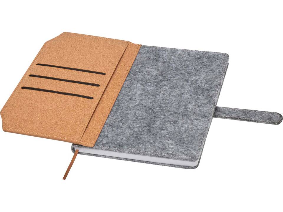 Carnet A5 Viviana en feutrine recyclée et liège 5