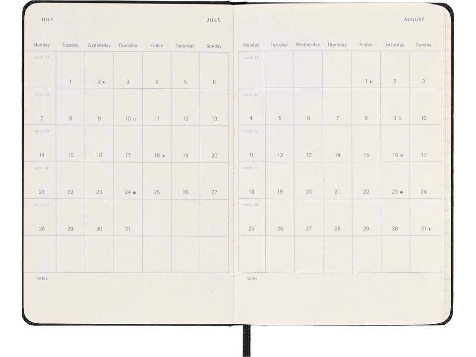 Agenda de poche quotidien 12 mois Moleskine à couverture rigide 5
