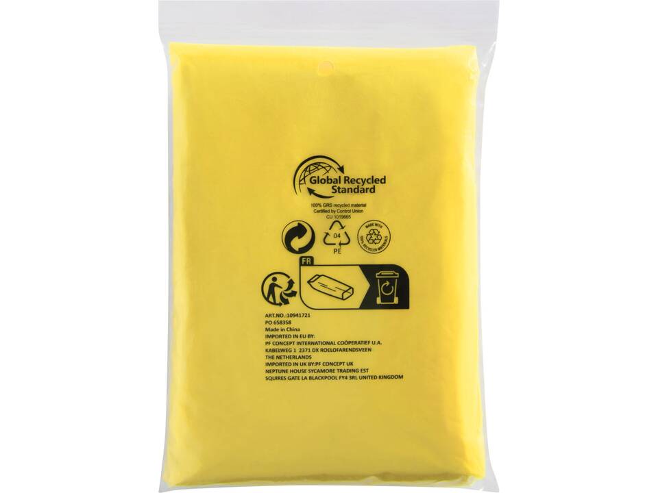 Poncho jetable pour la pluie Mayan recyclé certifié GRS avec pochette de rangement 7