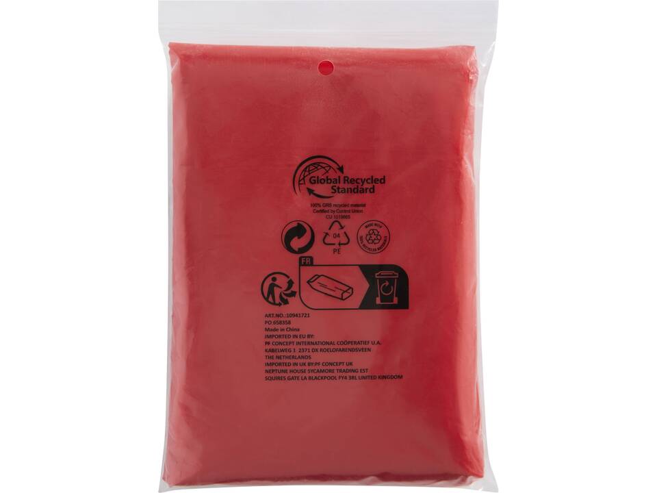 Poncho jetable pour la pluie Mayan recyclé certifié GRS avec pochette de rangement 12
