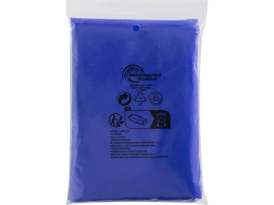 Poncho jetable pour la pluie Mayan recyclé certifié GRS avec pochette de rangement 17