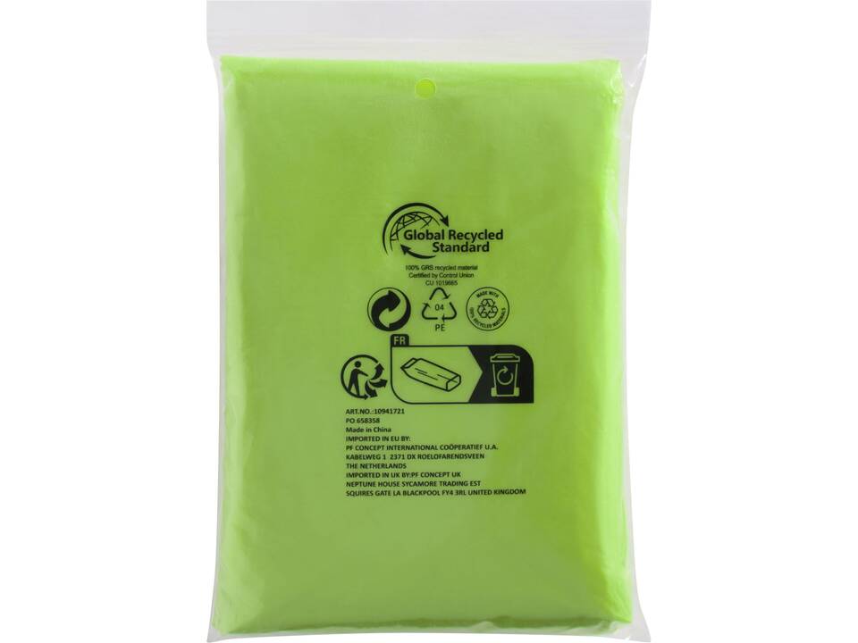 Poncho jetable pour la pluie Mayan recyclé certifié GRS avec pochette de rangement 22