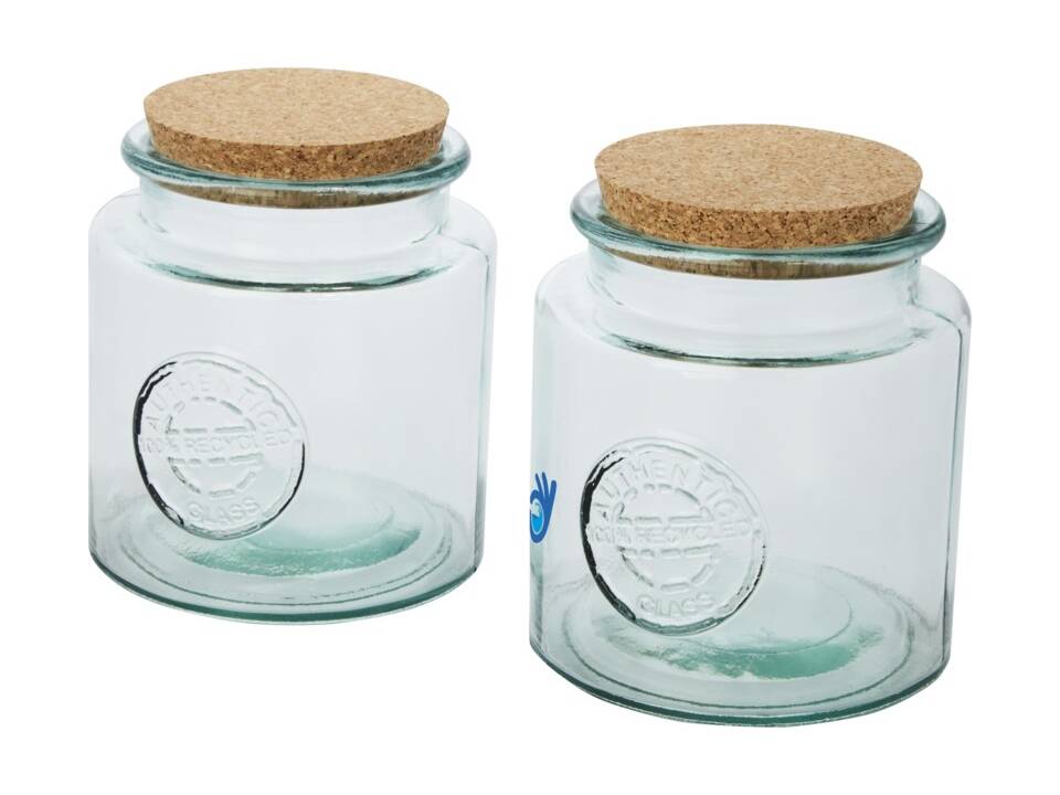 Ensemble Aire de 2 récipients de 1 500 ml en verre recyclé 6
