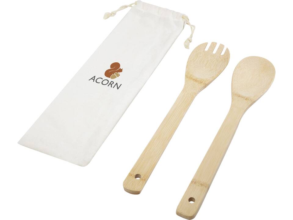 Cuillère et fourchette à salade Endiv en bambou 1