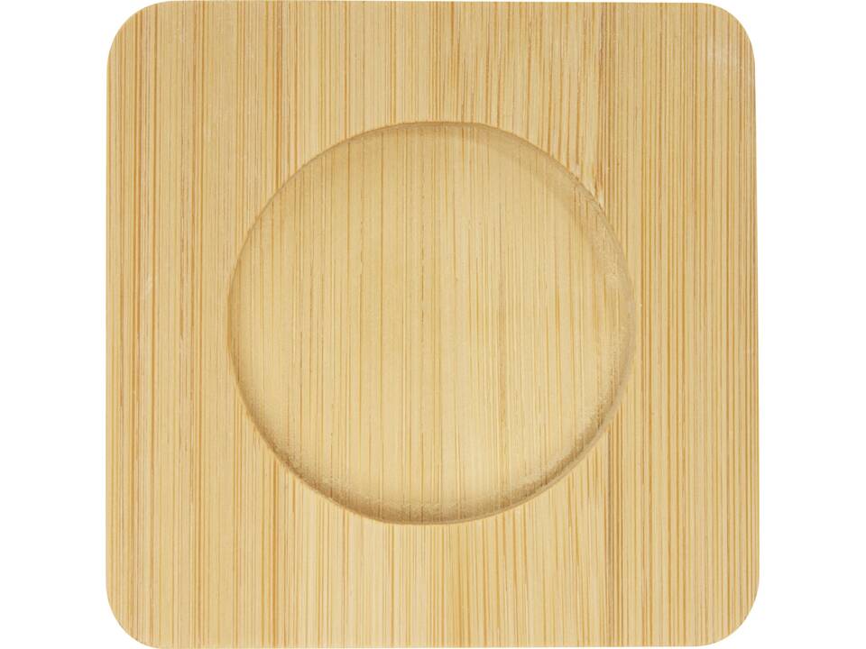 Tasse Manti 2 pièces en verre à double paroi de 100 ml avec sous-verre en bambou 5