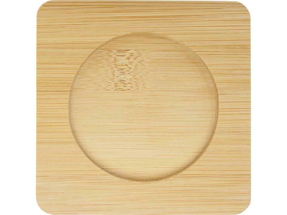 Tasse Manti 2 pièces en verre à double paroi de 250 ml avec sous-verre en bambou 4