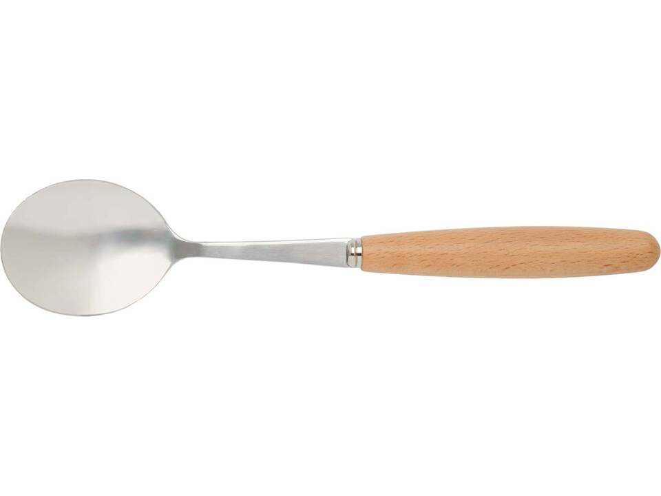 Ensemble de couverts Root 5 pièces en acier inoxydable et bois de hêtre 4