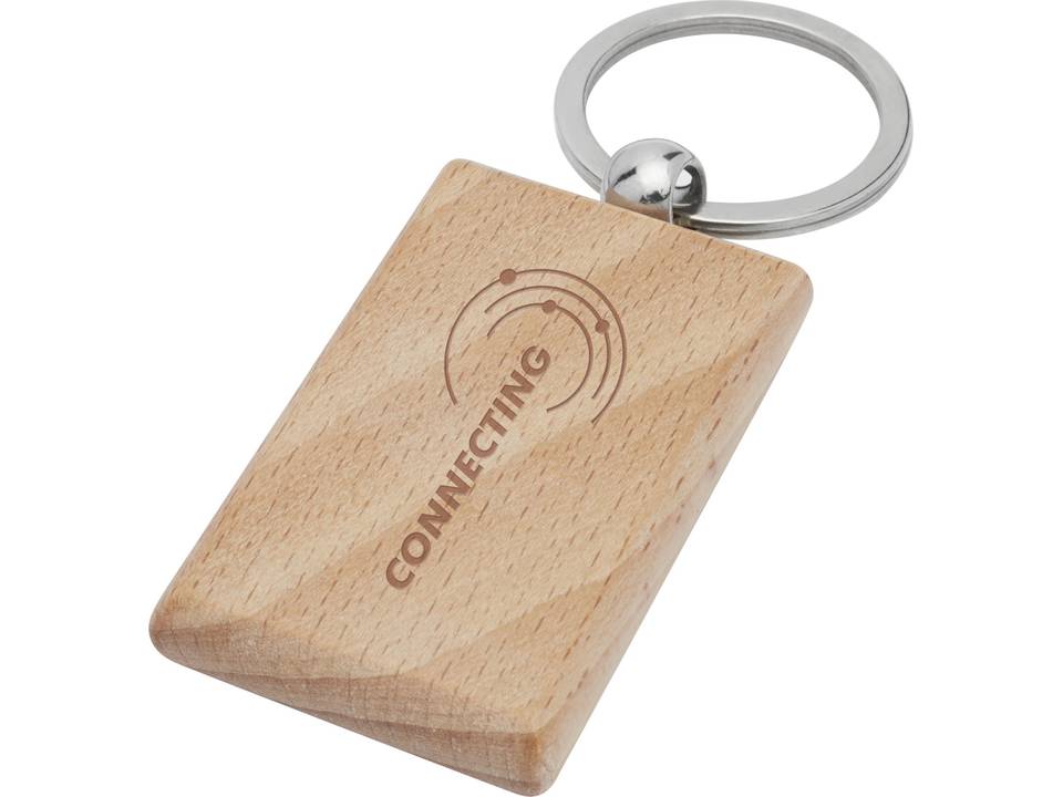 Porte-clés rectangulaire Gian en bois de hêtre 2