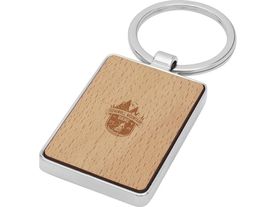 Porte-clés rectangulaire Mauro en bois de hêtre 2