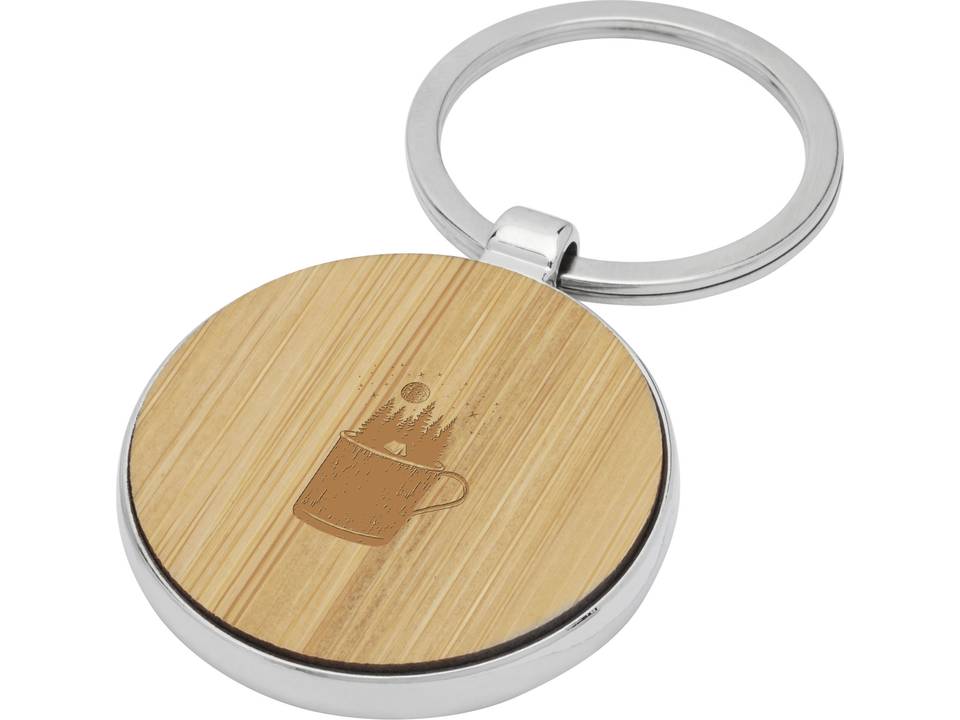 Porte-clés rond Nino en bambou 2