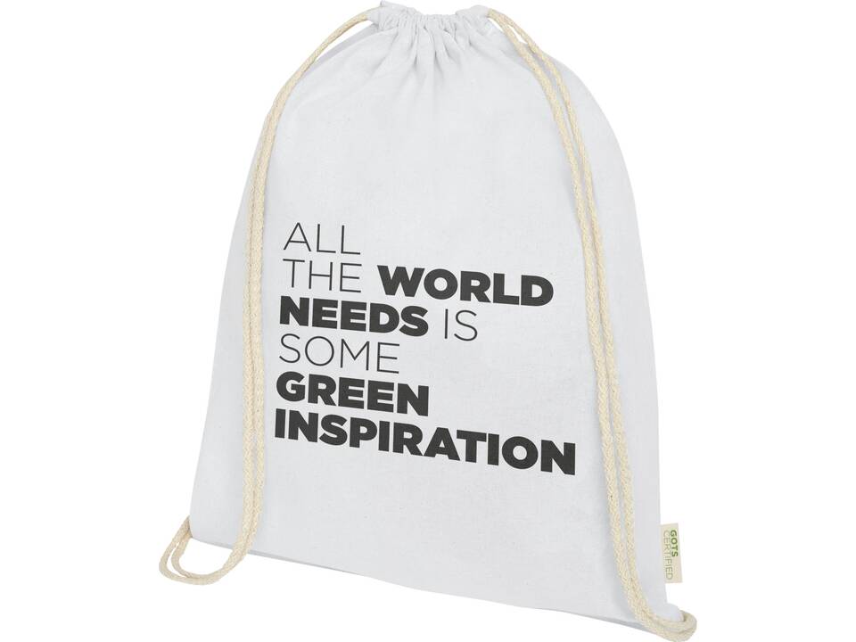 Orissa 100 g/m² GOTS Sac à dos en coton biologique avec cordon 15