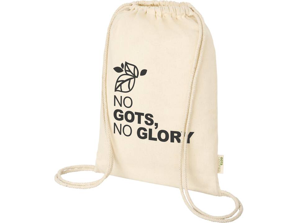 Orissa 100 g/m² GOTS Sac à dos en coton biologique avec cordon 8