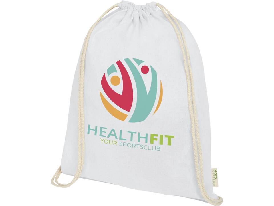 Sac à dos avec cordon en coton organique Orissa 140 g/m² GOTS 1
