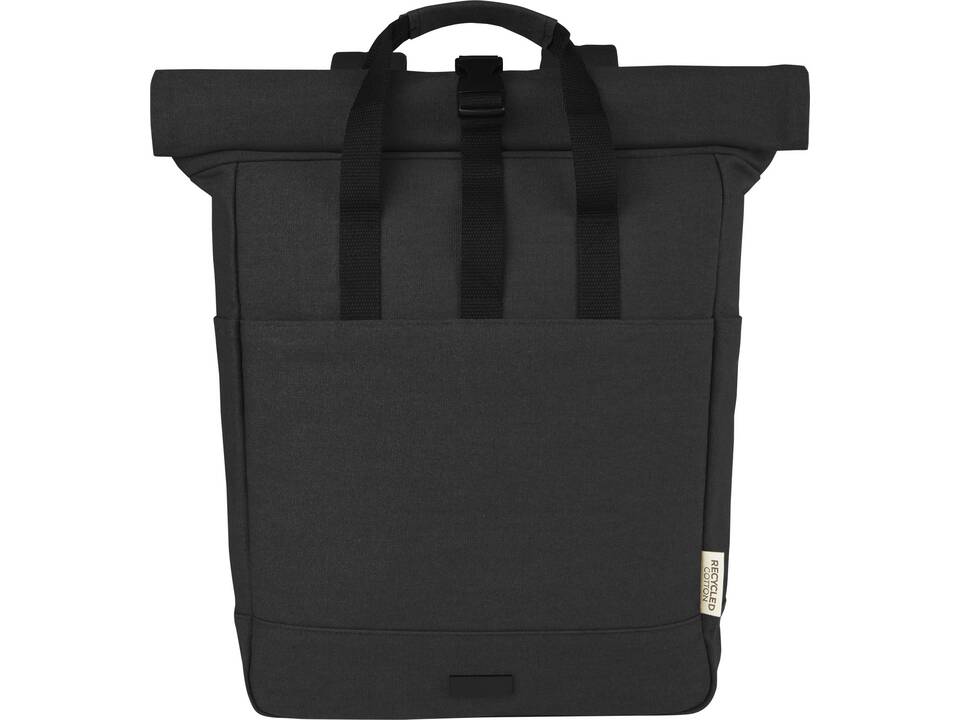Sac à dos pour ordinateur portable Joey de 15 L en toile recyclée GRS 15 pouces avec dessus enroulable 22