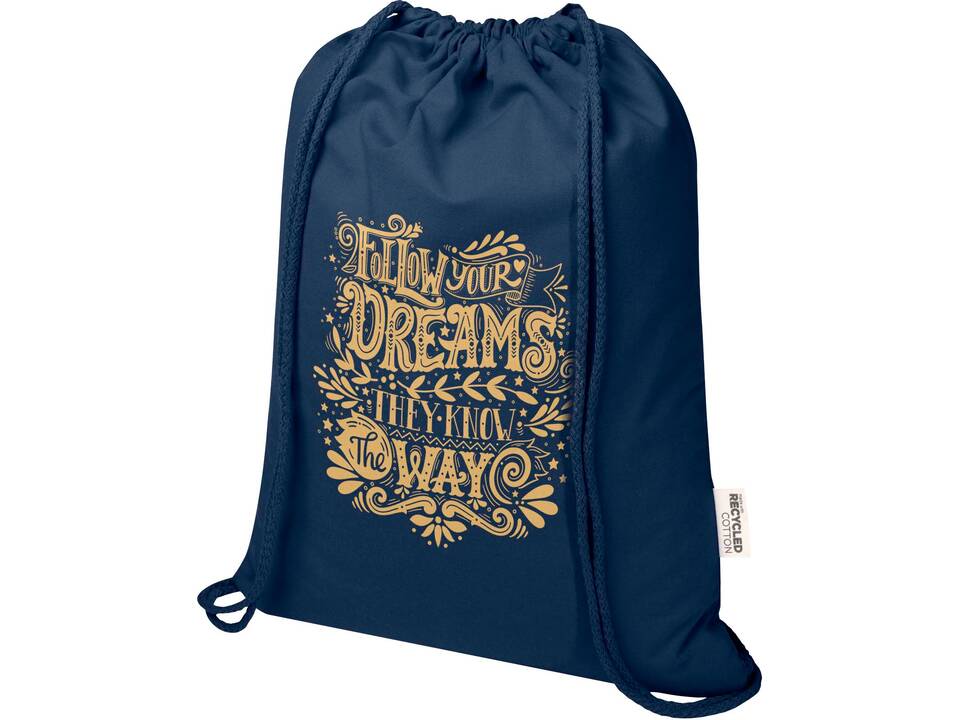 Sac de 5 L avec cordon Oregon Blend en coton recyclé 140 g/m² certifié GRS 16