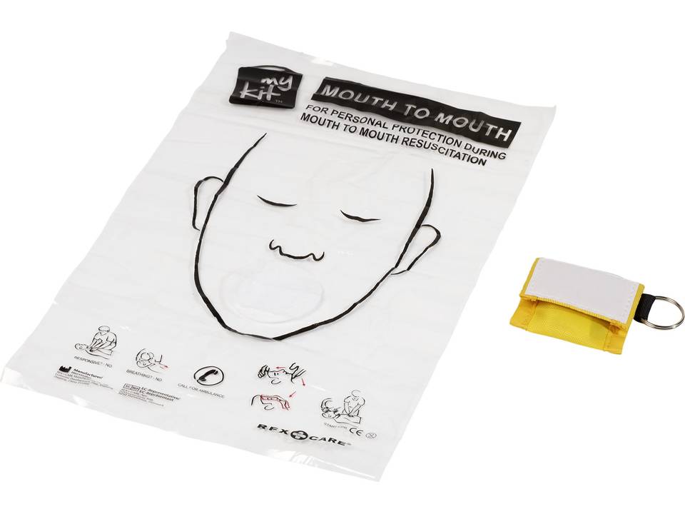 Protection pour bouche-à-bouche avec sa pochette polyester Henrik 14