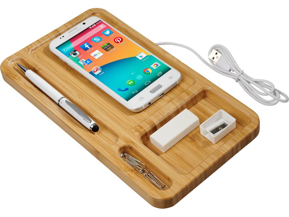 Organiseur de bureau et chargeur à induction Frame 5