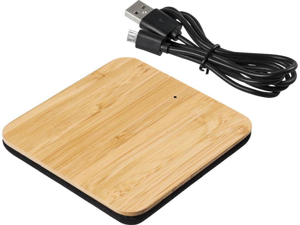 Socle de charge sans fil en bambou et tissu Leaf 6